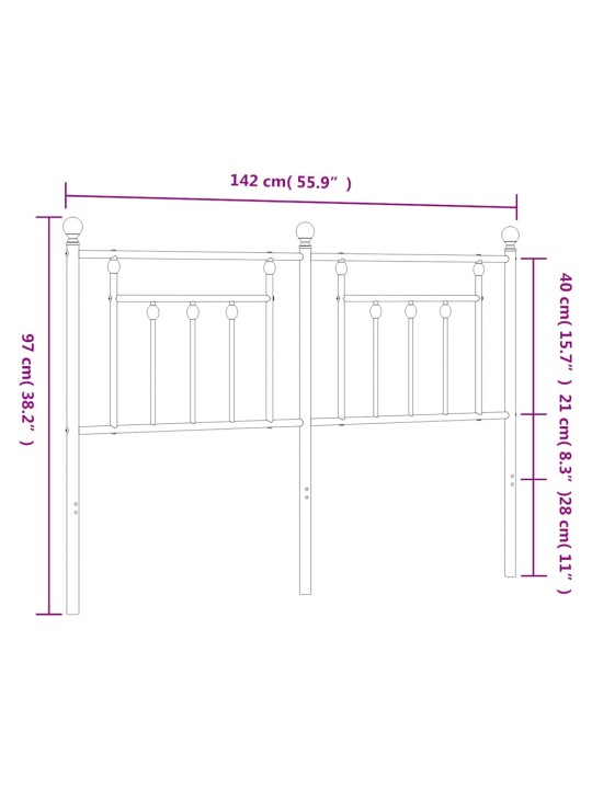Gultas galvgalis, balts, 135 cm