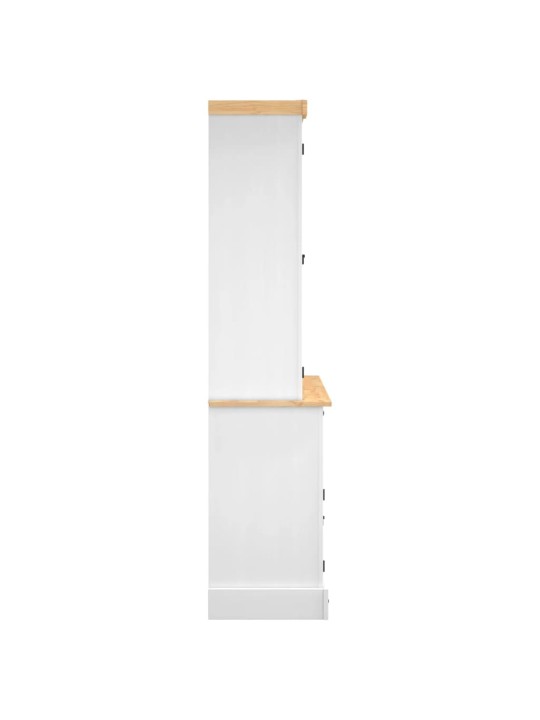 Kumode corona, balta, 112x43x196 cm, meksikas priedes masīvkoks