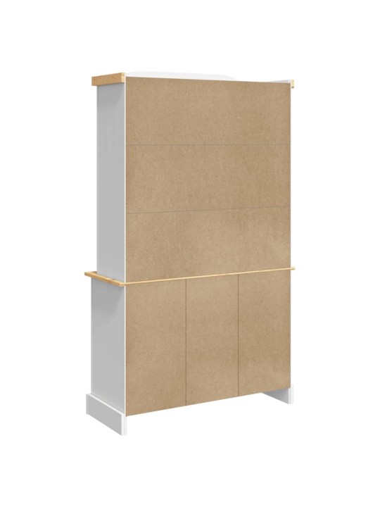 Kumode corona, balta, 112x43x196 cm, meksikas priedes masīvkoks