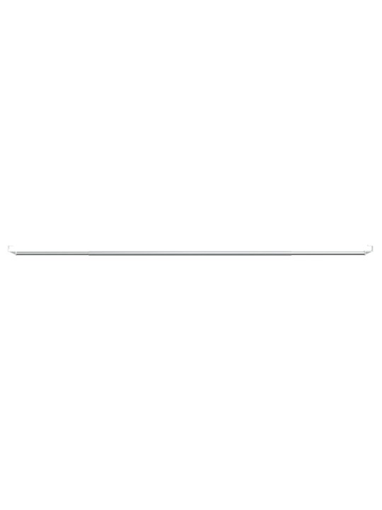 Aizkaru stangas, 2 gab., balta, sudrabaina, 90-130cm, alumīnijs