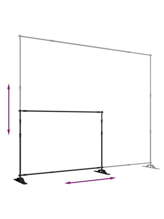 Fona statīvs, melns, 305x243 cm, tērauds