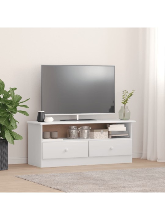 Tv skapītis ar atvilktnēm alta, 100x35x41 cm, priedes masīvkoks