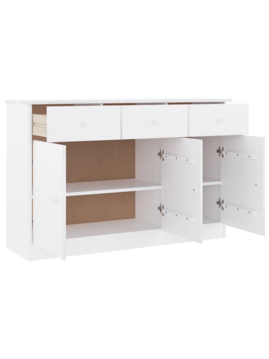 Kumode alta, balta, 112x35x73 cm, priedes masīvkoks