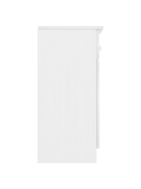 Kumode alta, balta, 112x35x73 cm, priedes masīvkoks