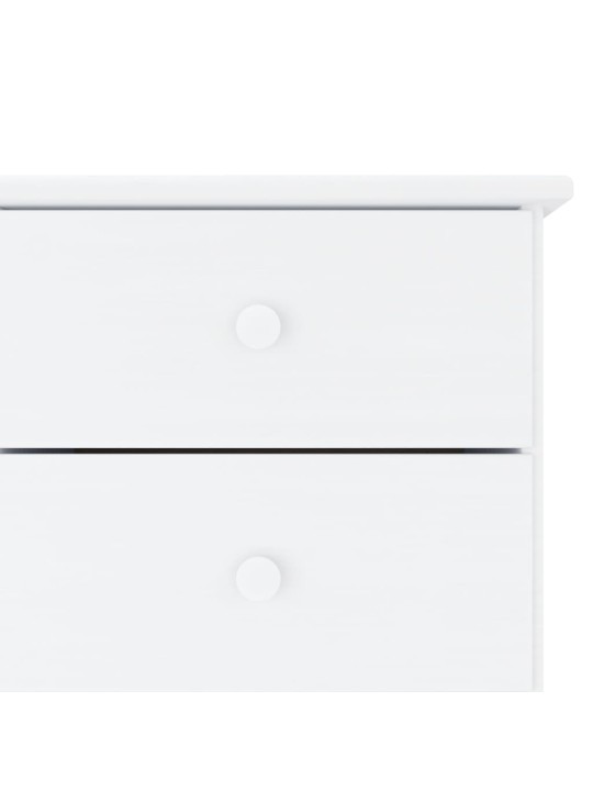 Kumode alta, balta, 112x35x73 cm, priedes masīvkoks