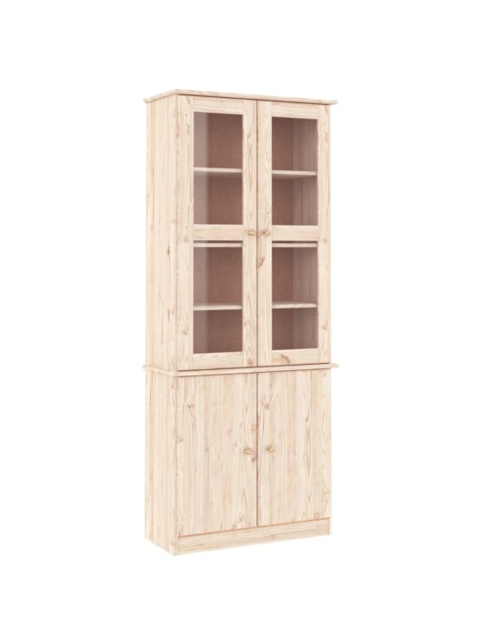 Skapis ar stikla durvīm alta, 77x35x186,5 cm, priede