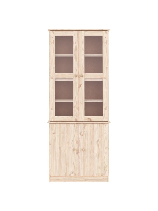 Skapis ar stikla durvīm alta, 77x35x186,5 cm, priede