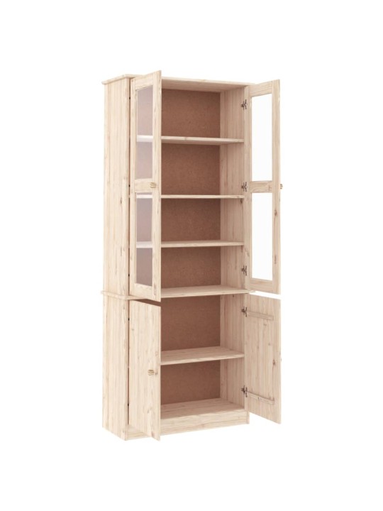 Skapis ar stikla durvīm alta, 77x35x186,5 cm, priede