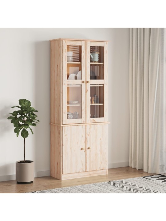 Skapis ar stikla durvīm alta, 77x35x186,5 cm, priede