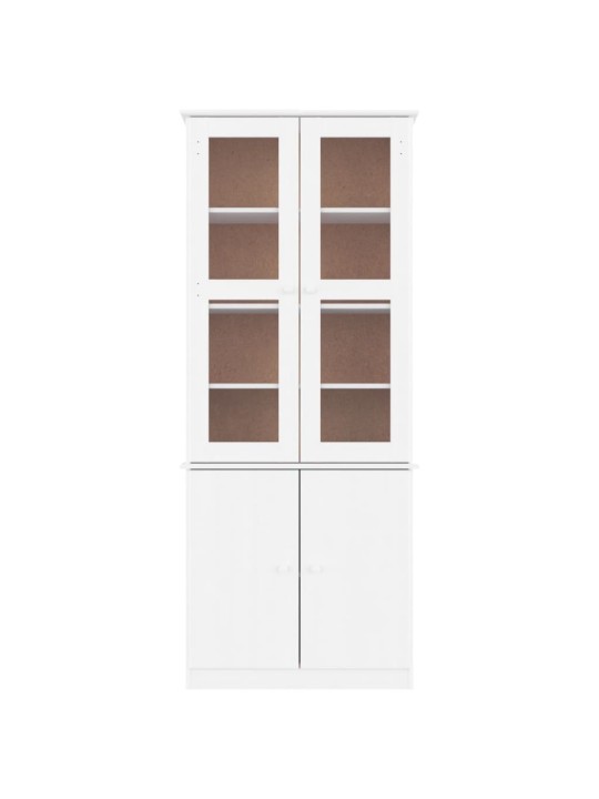 Skapis ar stikla durvīm alta, balts, 77x35x186,5 cm, priede
