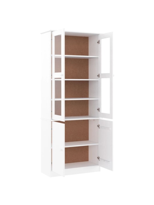 Skapis ar stikla durvīm alta, balts, 77x35x186,5 cm, priede