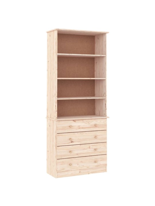 Grāmatu plaukts ar atvilktnēm alta, 77x35x186,5 cm, priede