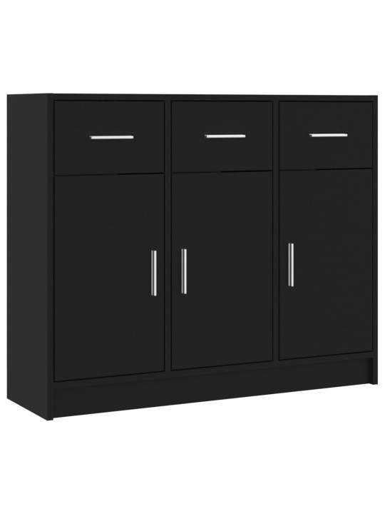 Kumode, melna, 91x28x75 cm, inženierijas koks