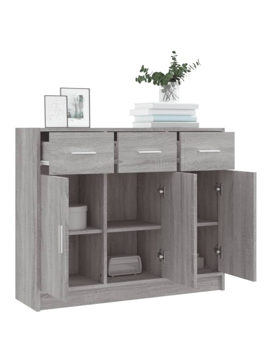Kumode, pelēka ozolkoka, 91x28x75 cm, inženierijas koks