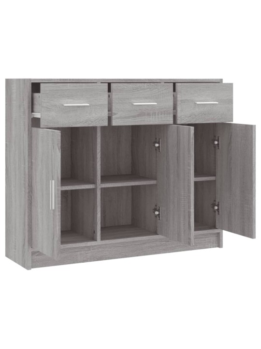 Kumode, pelēka ozolkoka, 91x28x75 cm, inženierijas koks