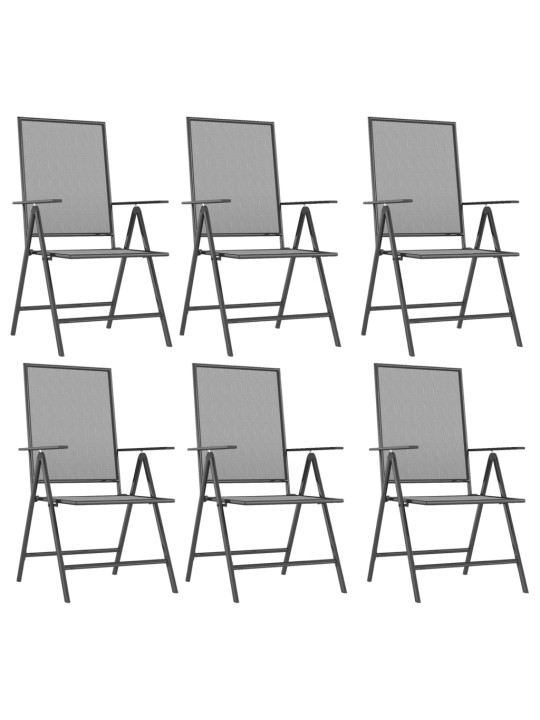 7-daļīgs dārza mēbeļu komplekts, antracītpelēks, tērauds