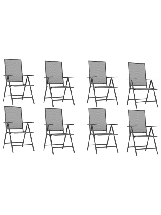 9-daļīgs dārza mēbeļu komplekts, antracītpelēks, tērauds