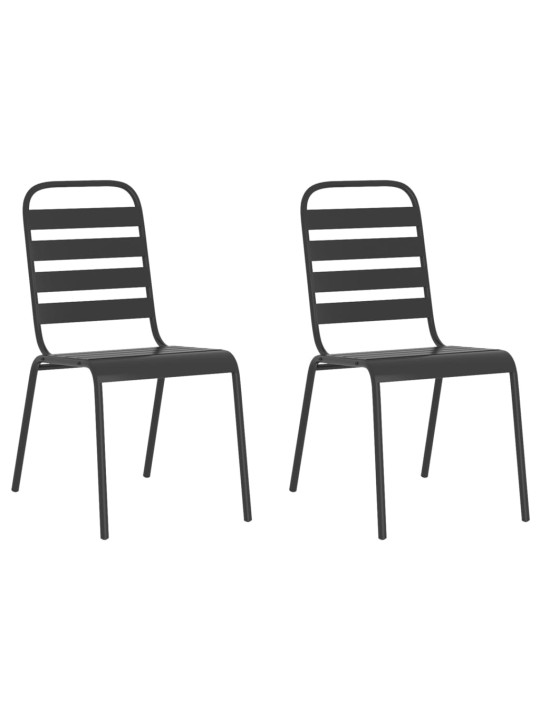 3-daļīgs dārza mēbeļu komplekts, antracītpelēks, tērauds