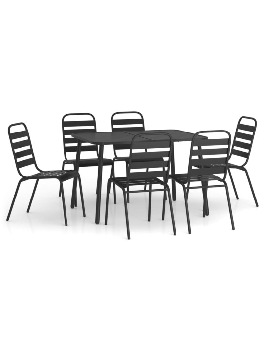 7-daļīgs dārza mēbeļu komplekts, antracītpelēks, tērauds
