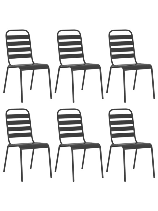 7-daļīgs dārza mēbeļu komplekts, antracītpelēks, tērauds