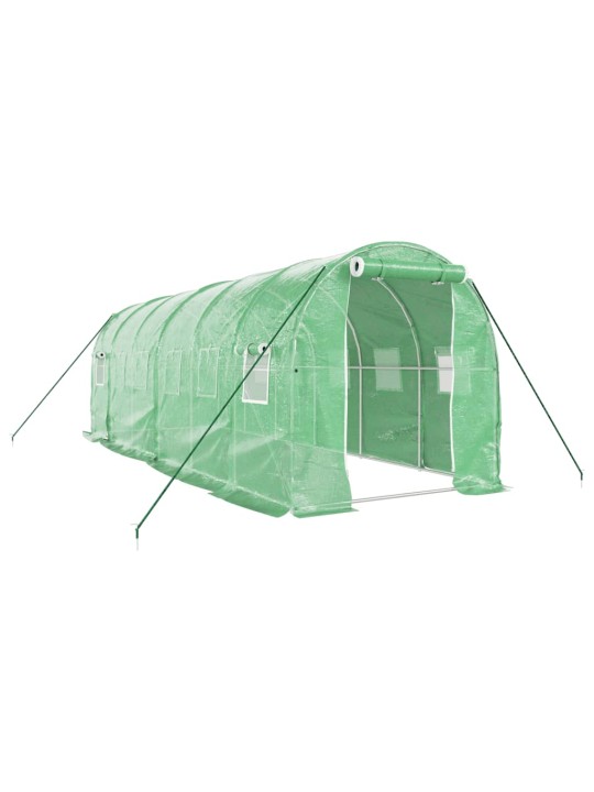 Siltumnīca ar tērauda rāmi, zaļa, 12 m², 6x2x2 m