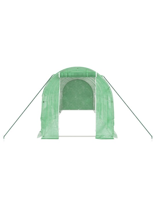 Siltumnīca ar tērauda rāmi, zaļa, 12 m², 6x2x2 m