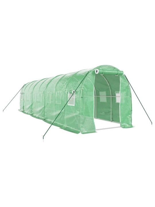 Siltumnīca ar tērauda rāmi, zaļa, 16 m², 8x2x2 m