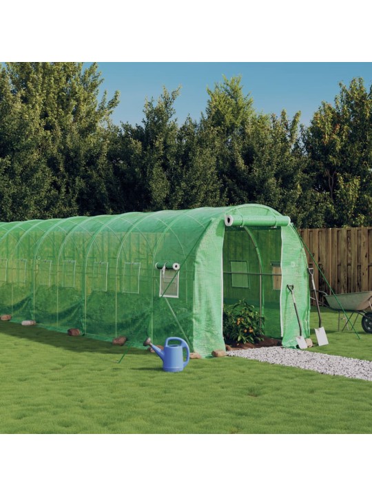 Siltumnīca ar tērauda rāmi, zaļa, 16 m², 8x2x2 m