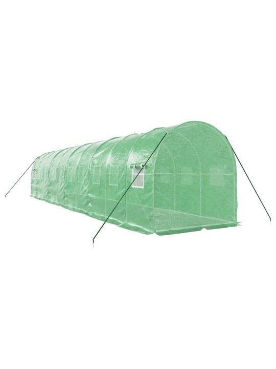 Siltumnīca ar tērauda rāmi, zaļa, 20 m², 10x2x2 m