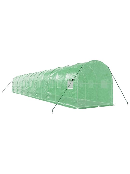 Siltumnīca ar tērauda rāmi, zaļa, 28 m², 14x2x2 m