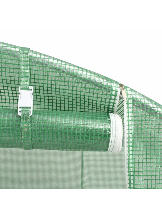 Siltumnīca ar tērauda rāmi, zaļa, 28 m², 14x2x2 m