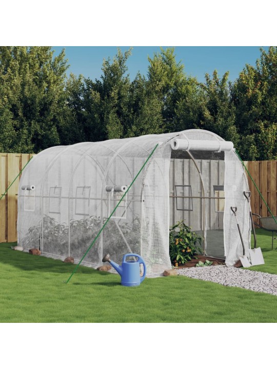 Siltumnīca ar tērauda rāmi, balta, 8 m², 4x2x2 m