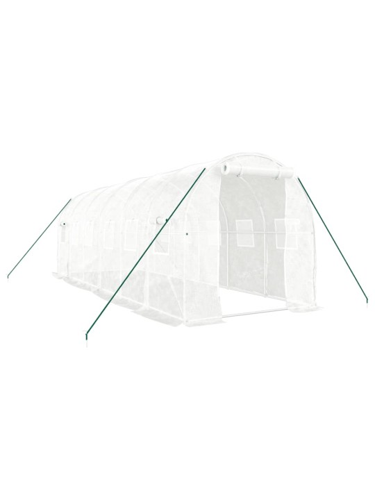 Siltumnīca ar tērauda rāmi, balta, 12 m² 6x2x2 m