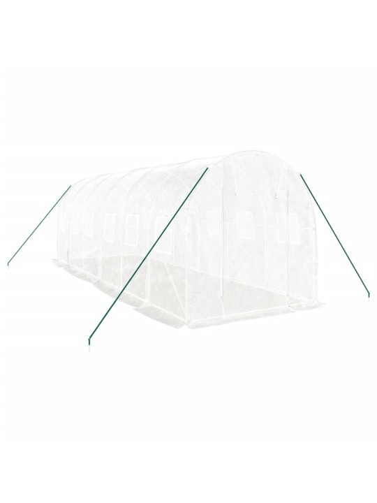 Siltumnīca ar tērauda rāmi, balta, 12 m² 6x2x2 m