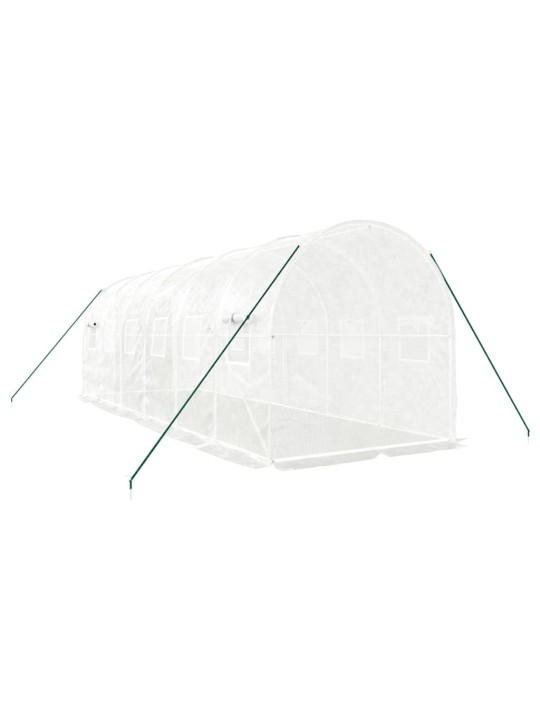 Siltumnīca ar tērauda rāmi, balta, 12 m² 6x2x2 m