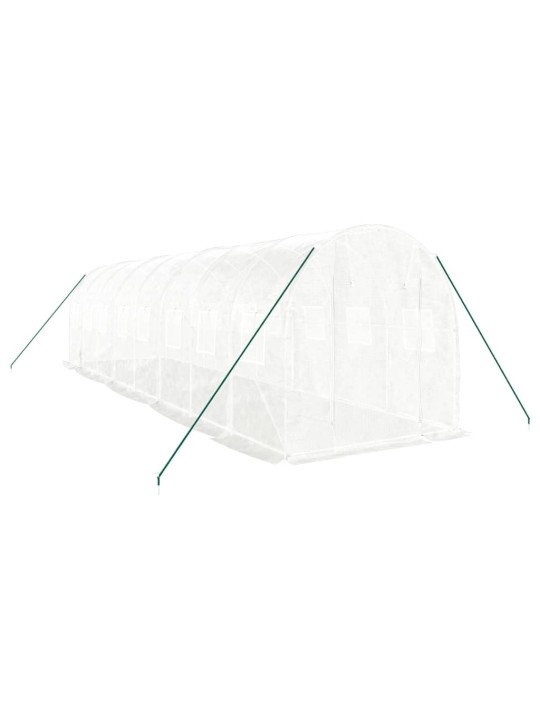 Siltumnīca ar tērauda rāmi, balta, 16 m², 8x2x2 m