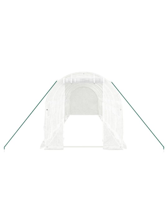 Siltumnīca ar tērauda rāmi, balta, 16 m², 8x2x2 m