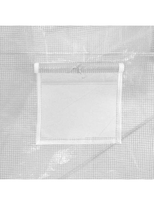 Siltumnīca ar tērauda rāmi, balta, 16 m², 8x2x2 m