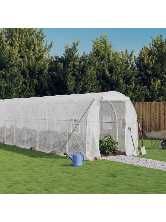 Siltumnīca ar tērauda rāmi, balta, 16 m², 8x2x2 m