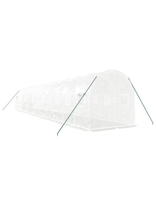 Siltumnīca ar tērauda rāmi, balta, 24 m², 12x2x2 m