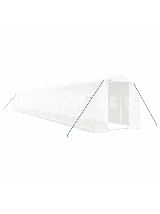 Siltumnīca ar tērauda rāmi, balta, 32 m², 16x2x2 m