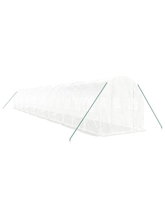 Siltumnīca ar tērauda rāmi, balta, 32 m², 16x2x2 m