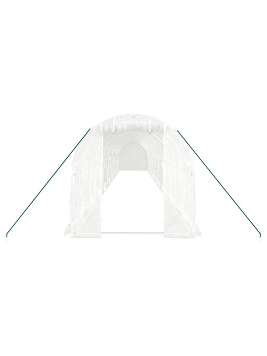 Siltumnīca ar tērauda rāmi, balta, 32 m², 16x2x2 m