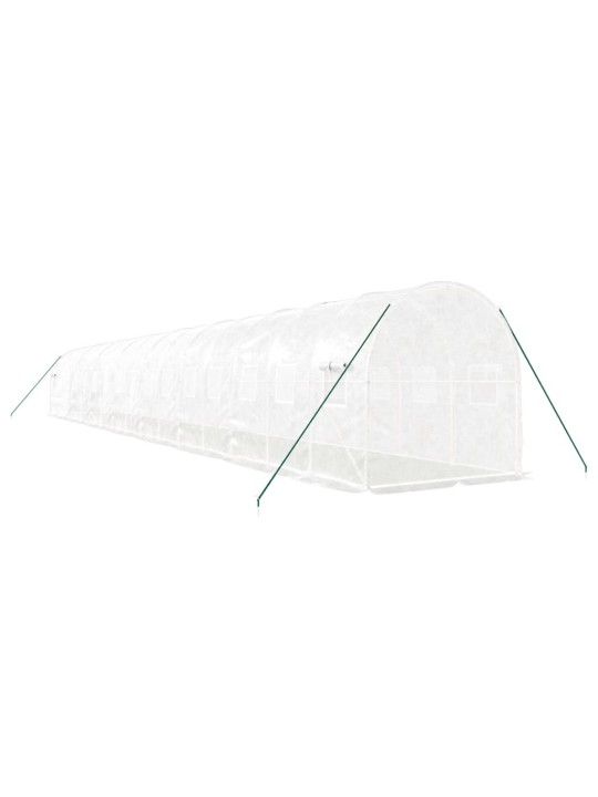 Siltumnīca ar tērauda rāmi, balta, 32 m², 16x2x2 m