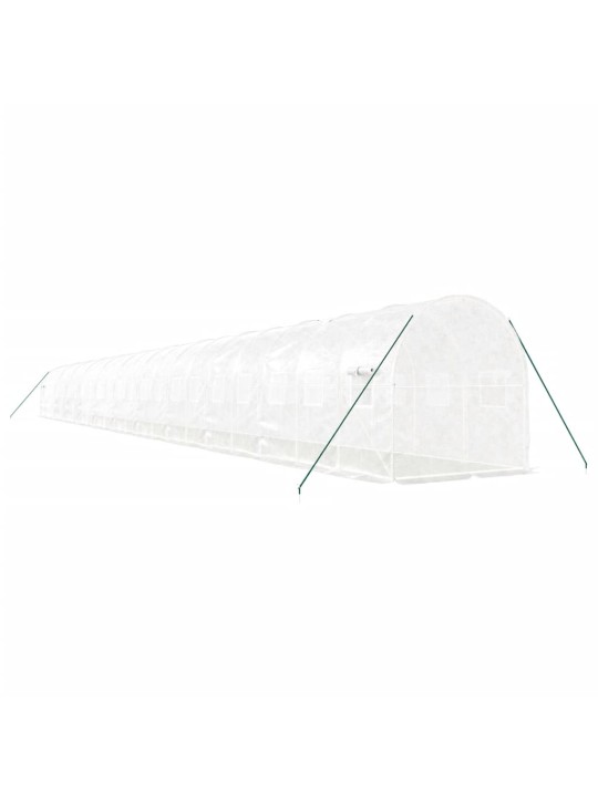 Siltumnīca ar tērauda rāmi, balta, 44 m², 22x2x2 m