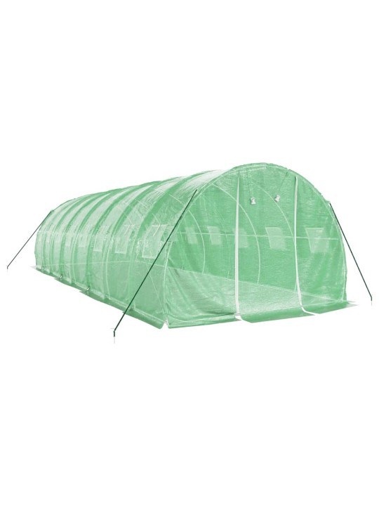 Siltumnīca ar tērauda rāmi, zaļa, 24 m², 8x3x2 m