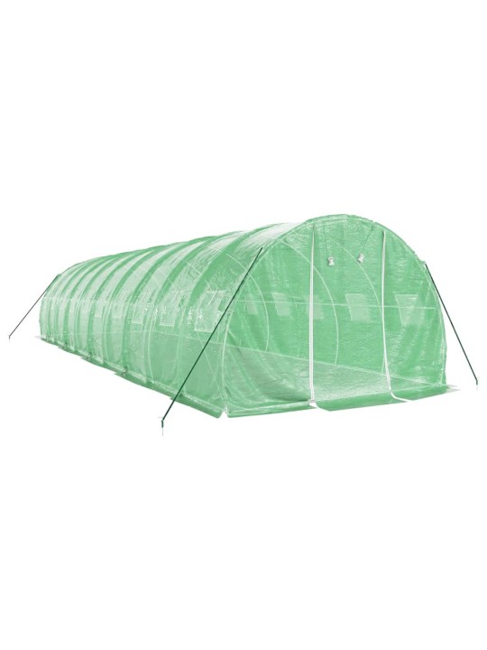 Siltumnīca ar tērauda rāmi, zaļa, 30 m², 10x3x2 m