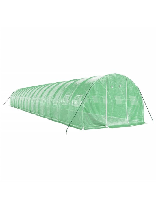 Siltumnīca ar tērauda rāmi, zaļa, 48 m², 16x3x2 m