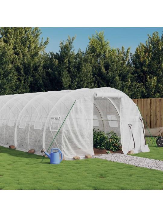 Siltumnīca ar tērauda rāmi, balta, 18 m², 6x3x2 m