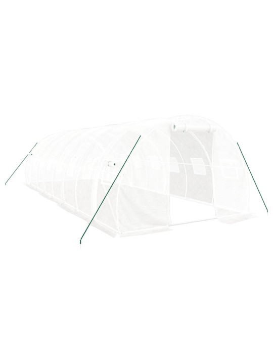 Siltumnīca ar tērauda rāmi, balta, 24 m², 8x3x2 m